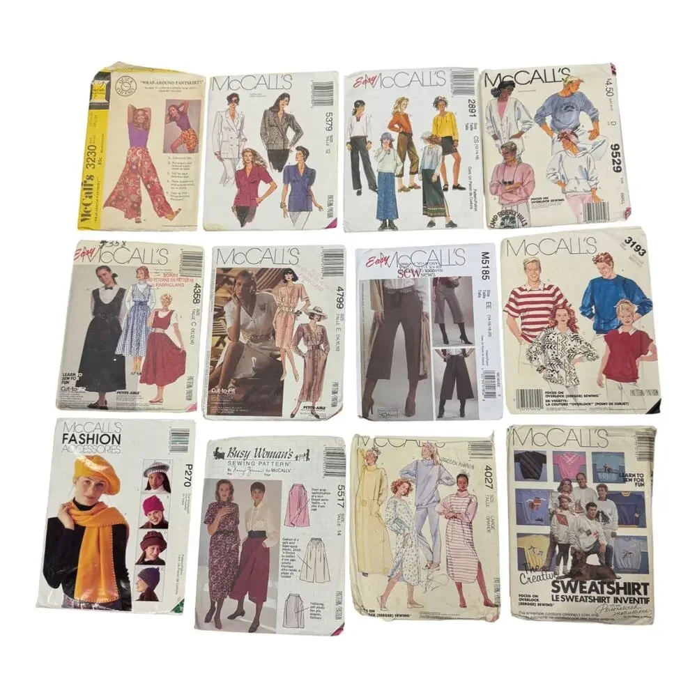 Vintage Collection of 12 McCall's Sewing Patterns for Costumes and Crafts